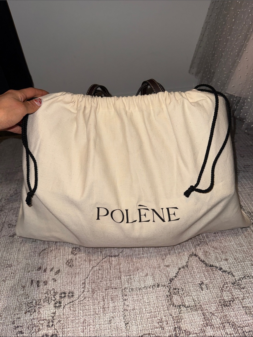 POLENE CYME TEXTURED EBONY BAG - Picture 14 of 17